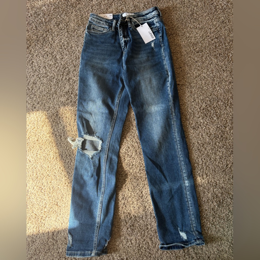 Women's Blue Distressed Skinny Jeans